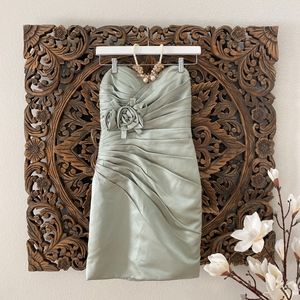 (Set of 2) Light Green Sweetheart Strapless Dress